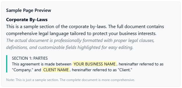 Corporate By-Laws