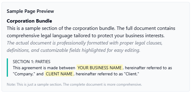 Corporation Bundle