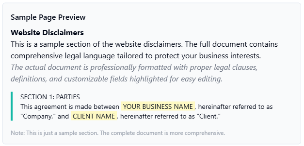 Website Disclaimers Bundle